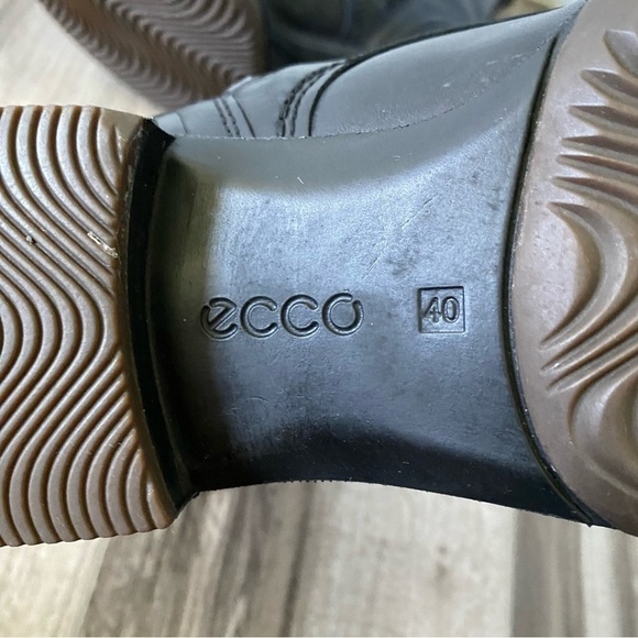 Ecco Saunter Lace Black Leather Moto Boots Women’s Size 40 US 9.5 - Picture 7 of 8